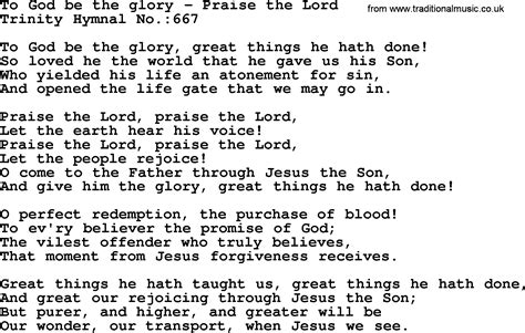 Hymns about The Trinity .